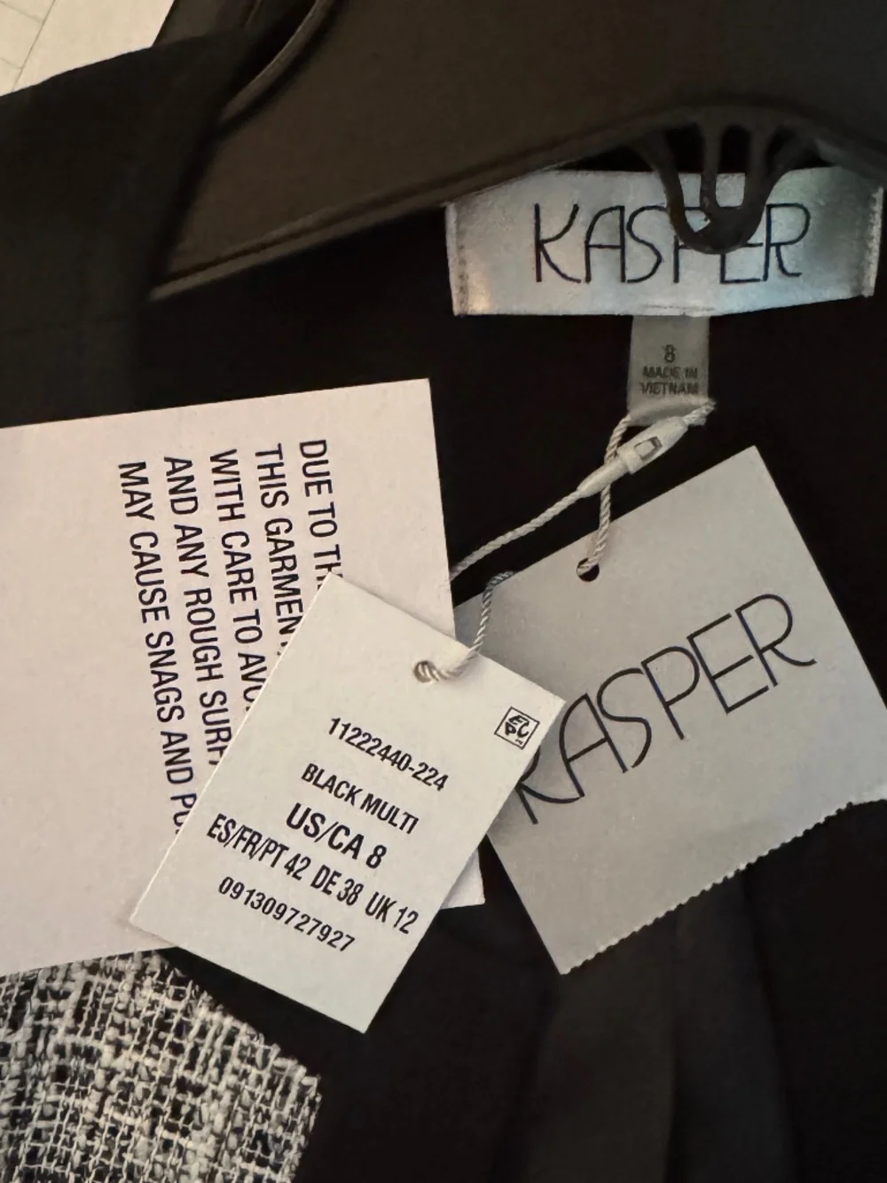 NWT (8) KASPER Contrast Trim Tweed Jacket - Picture 4 of 8